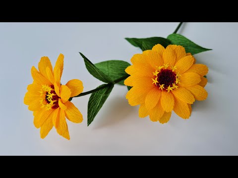 How To Make Zinnia Paper Flower / Paper Flower / Góc nhỏ Handmade