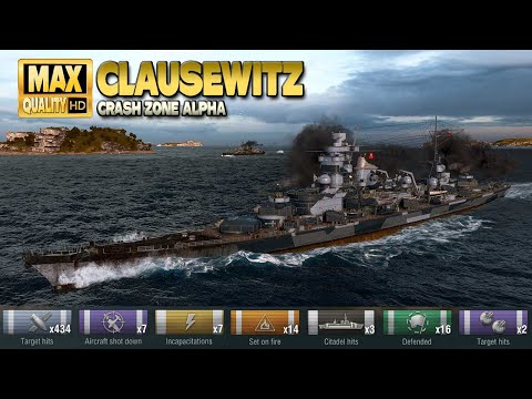 Kreuzer Clausewitz auf der Karte Crash Zone Alpha - World of Warships