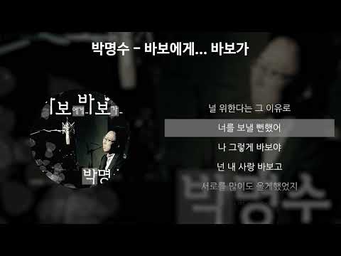 박명수 - 바보에게… 바보가[가사/Lyrics]