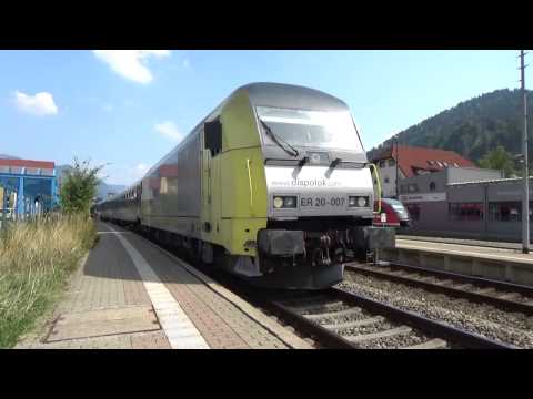 Siemens Dispolok ER 20 -007 mit dem ALEX nach Lindau Hbf verlässt Immenstadt