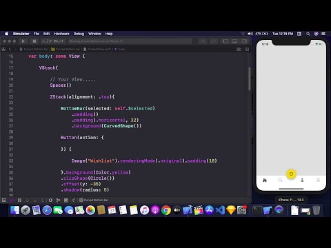 Custom Tab bar In SwiftUI - Curved Tab Bar In SwiftUI - Bottom App bar In SwiftUI - SwiftUI Tutorial