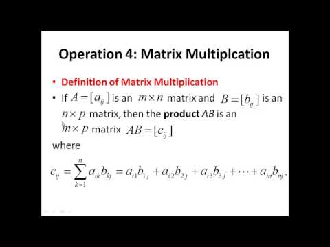 Lecture 8 Operations with Matrices