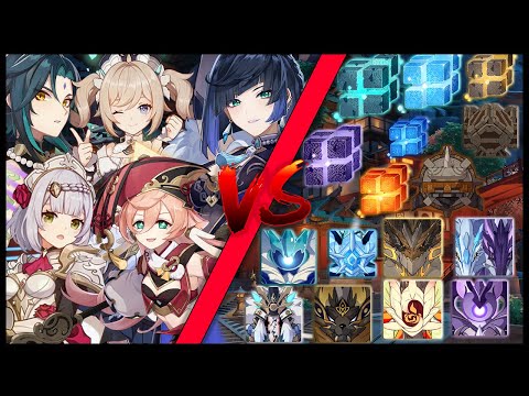 Current Banner [Yelan, Xiao, Noelle, Barbara, Yanfei] Against All World Bosses  - Genshin Impact