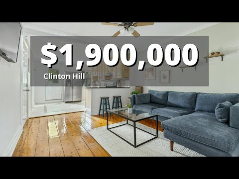 Inside a $1.9 Million Clinton Hill NYC Townhouse | Original Details, High Ceilings, Oversize Windows