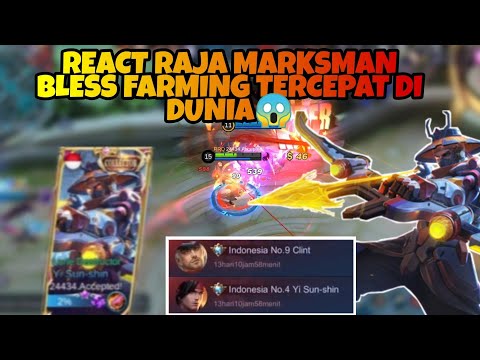 REACT GAMEPLAY RRQ BLESS TOP GLOBAL YSS , GILA FARMING 7 MENIT LEV 15 ,TERCEPAT DI DUNIA😱