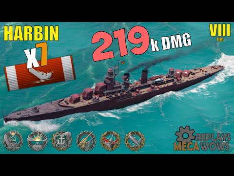 Harbin 7 Kills & 219k Damage | World of Warships Gameplay