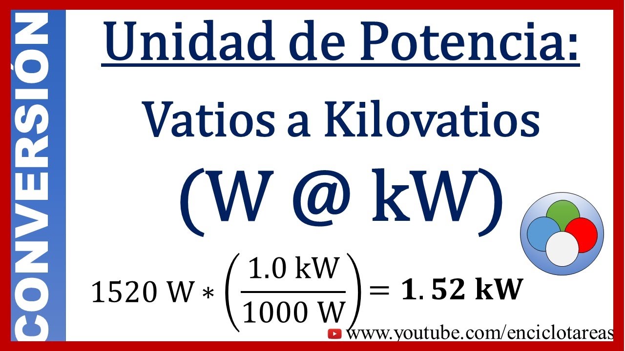 Convertir de Vatios a Kilovatios (W a kW)