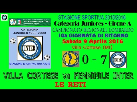 ASD FEMMINILE INTER MILANO - cat.jun. 99/00 - 10R camp. - VILLA CORTESE - LE RETI - 09/04/16