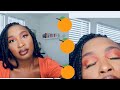Orange Glitter Eye Makeup Tutorial| DETAILED| Black WOC Makeup| Jess InSIght