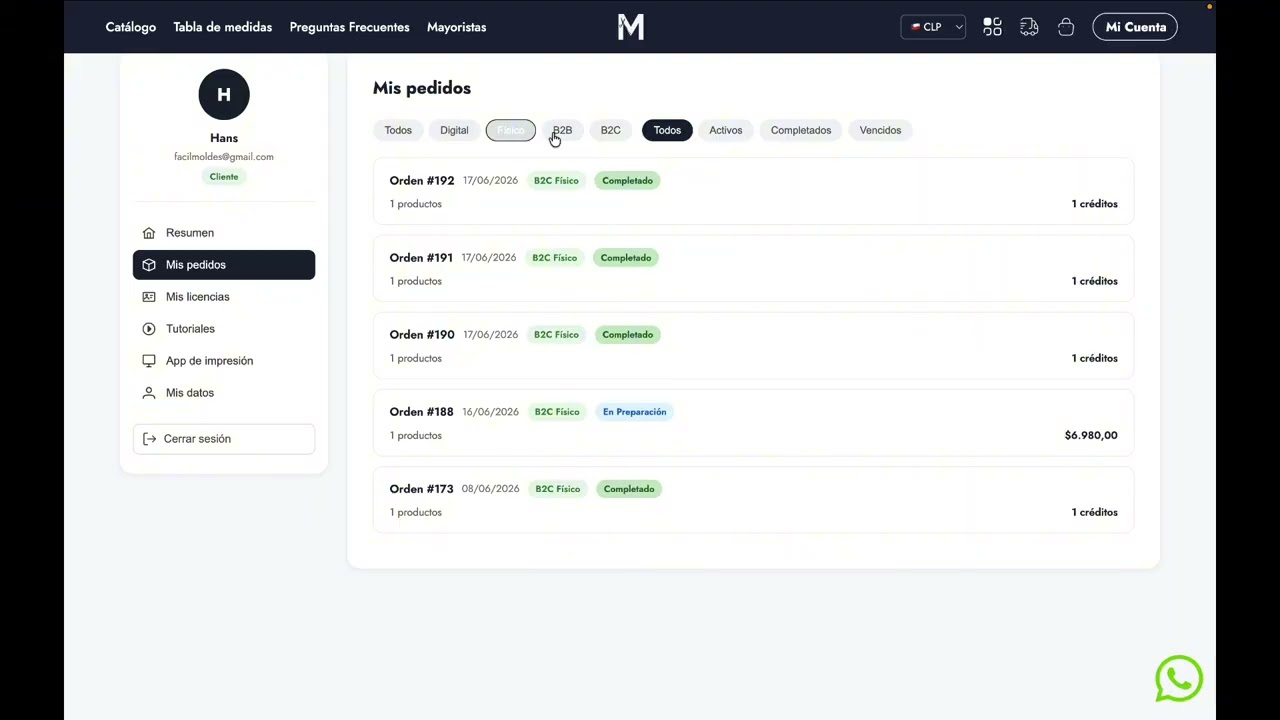 Uso del panel de cliente