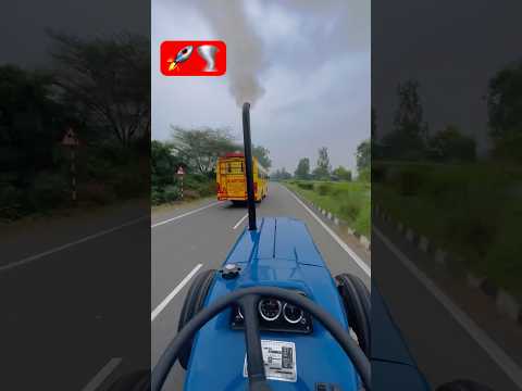 Race with bus🚌|| farmtrac60🧿🌪️|| turbo✅|| #viral #tractor #jatt #newholland #farmtrac #viralvlogs