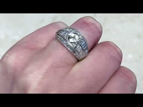 1.90ct Vintage Transitional Cut Diamond Engagement Ring - Preston Ring- hand Video