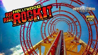 2024 Hollywood Rip Ride Rockit Roller Coaster On Ride Front Seat 4K POV Universal Studios Florida