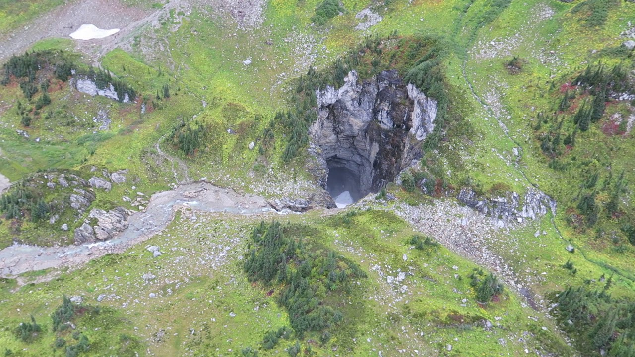 Aerial view of previously unexplored B.C. cave - YouTube