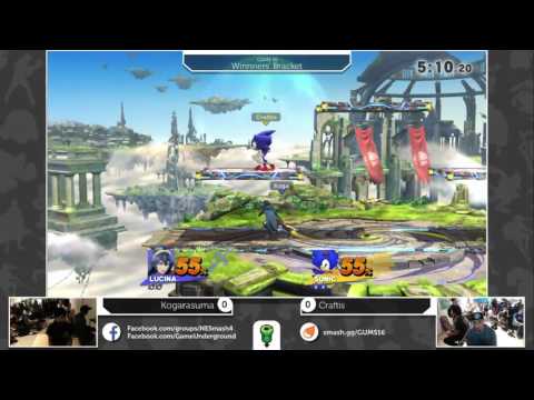 GUMS 16 Singles (Winner's Bracket) - HSG Craftis (Sonic) vs Kogarasuma (Lucina)