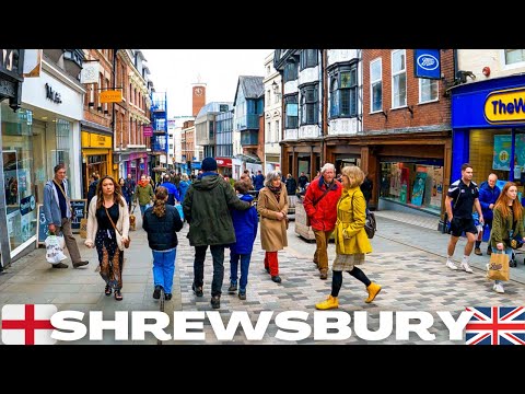 Walk in SHREWSBURY Shropshire ENGLAND 4K | Birthplace of Charles Darwin