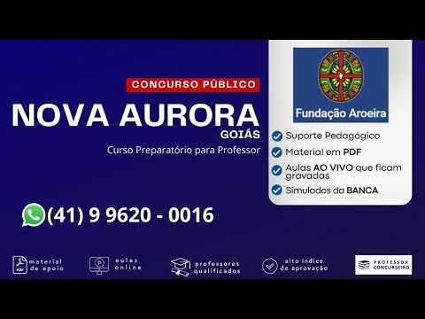 LEI ORGÂNICA DE NOVA AURORA - GO / CONCURSO PÚBLICO / FUNDAÇÃO AROEIRA