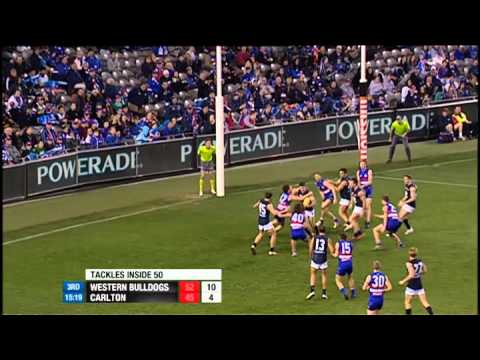 Dahlhaus rocks - Western Bulldogs' Luke Dahlhaus kicks four goals against Carlton