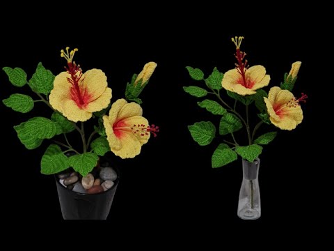 How to crochet Hibiscus/Shoe flowers (full video)