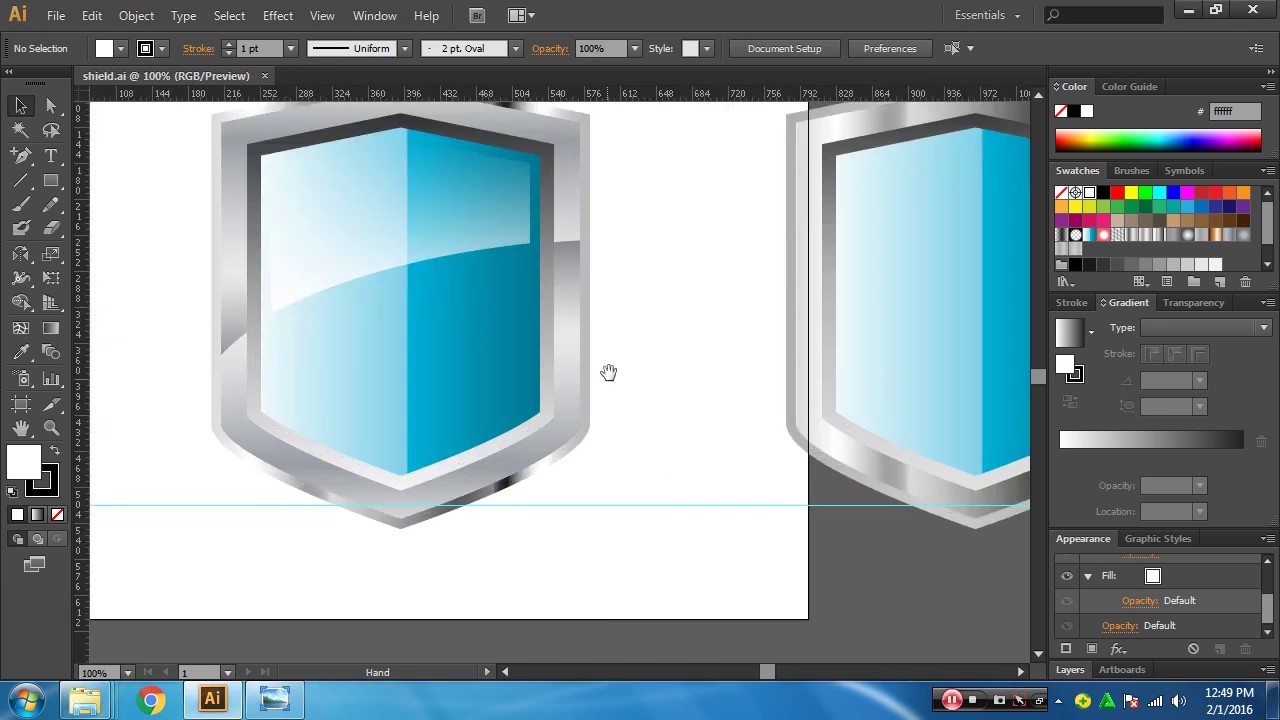 Adobe Illustrator Gradient shield