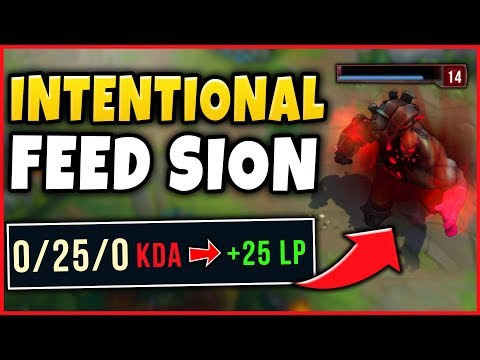 THIS *NEW* INTING SION STRAT IS 100% BROKEN! INTENTIONALLY FEEDING SION STRATEGY - League of Legends
