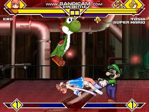 mugen battle:eko vs yoshi and mario