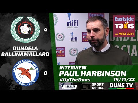 Paul Harbinson Interview - Dundela Vs Ballinamallard United - 19th November 2022