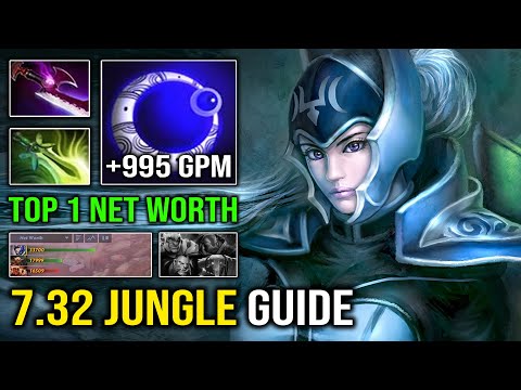 NEW Pro 7.32 Fast Jungle Luna Guide +995 GPM Top 1 Networth with Butterfly Glaives DPS Dota 2