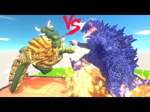 GODZILLA vs GIGAN BATTLE in LAVA - Animal Revolt Battle Simulator
