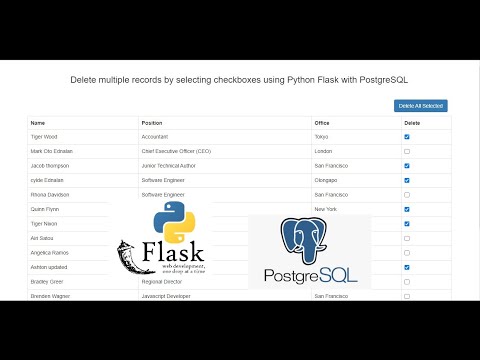 Delete Multiple Records By Selecting Checkboxes Using Python Flask With Postgresql