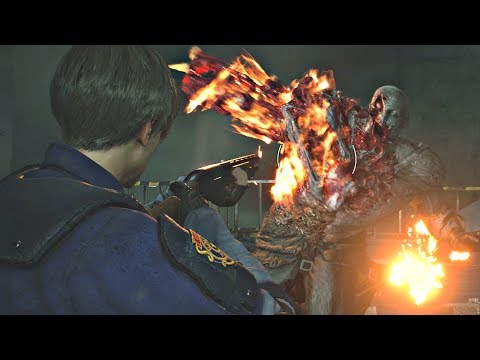 Resident Evil 2 Remake - Tyrant Mr. X Final Boss Fight (RE2 Remake 2019) PS4 Pro