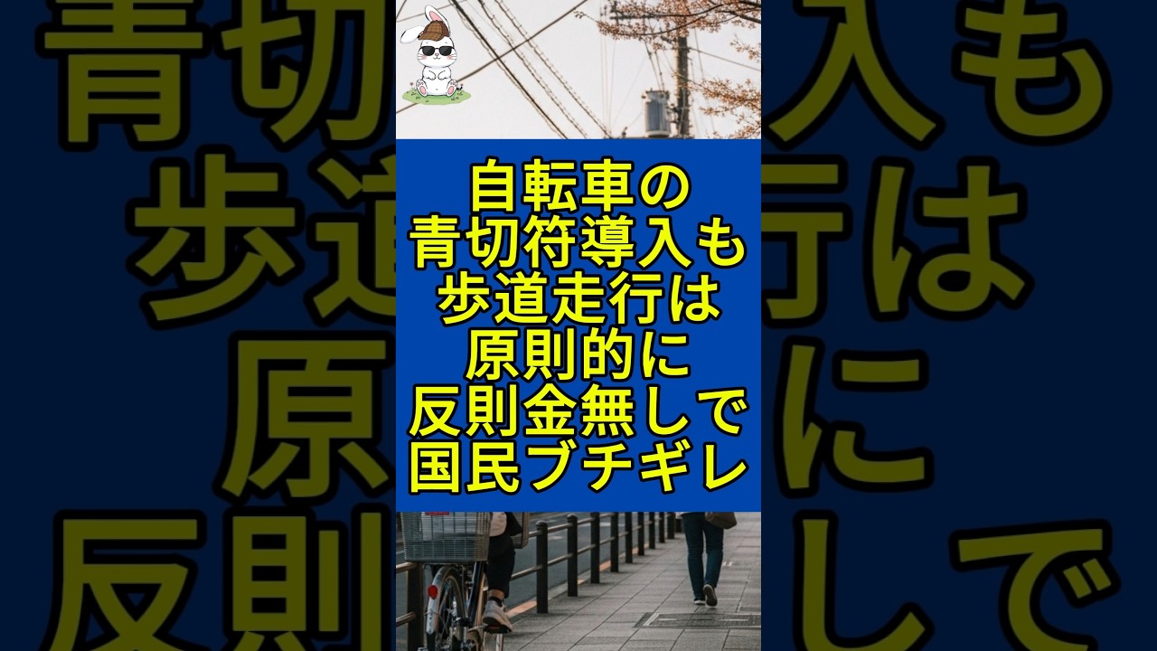 自転車の青切符制度導入も歩道走行は原則的に反則金無しで国民ブチギレ！ #自転車 #道路交通法 #歩道 #罰金 #検挙