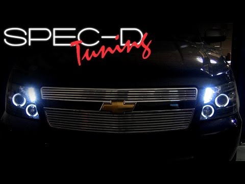 SPECDTUNING INSTALLATION VIDEO: 2007 & up CHEVY AVALANCHE Projector headlight installation video