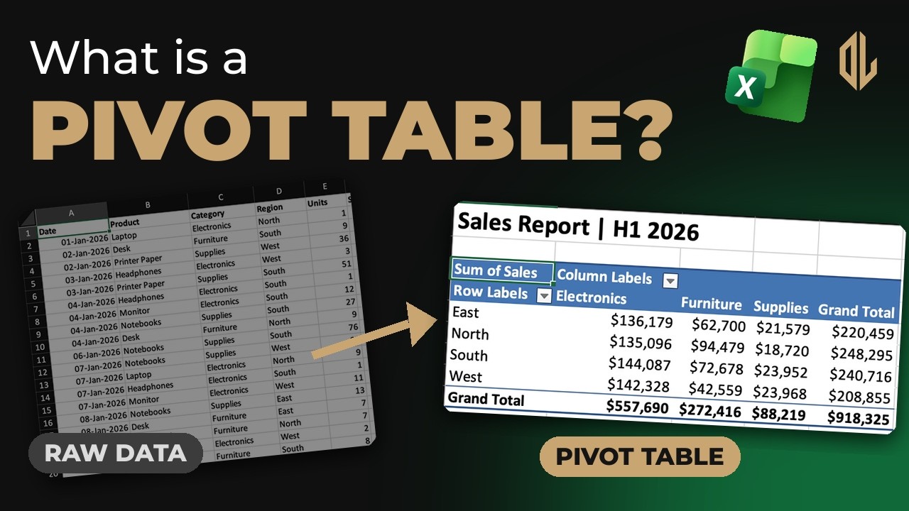 What Is a Pivot Table? Excel Pivot Tables Explained in 90 Seconds