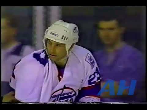 NHL Jan. 8, 1992 Paul MacDermid,WPG v Dave Manson,EDM Winnipeg Jets Edmonton Oilers
