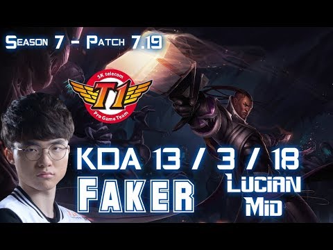 SKT T1 Faker LUCIAN vs VIKTOR Mid - Patch 7.19 KR Ranked