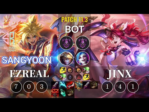 SRB Sangyoon Ezreal vs Jinx Bot - KR Patch 11.3