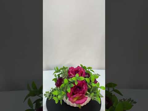 Gambar Forhom Bunga Artifisial Rose Dengan Pot 20x20x13 cm Random