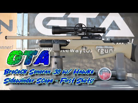 Brocock Sonoran .30 w/ Hawke Sidewinder: FIRST SHOTS - 100 yards right out of the box!