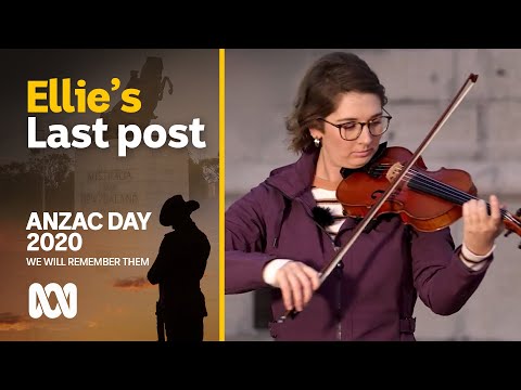 The Last Post on violin, music at the Desert Mounted Corps Memorial | ANZAC Day 2020 | ABC Australia