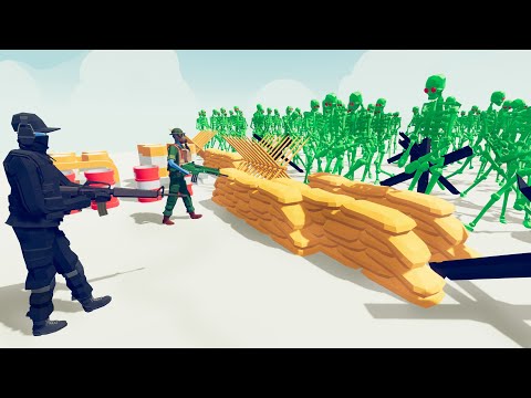 Zombie 100 Units vs Army Soldier - Totally Accurate Battle Simulator TABS