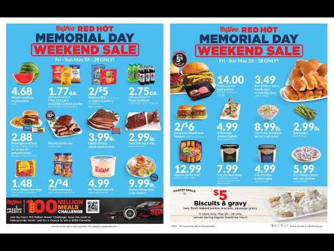 Hy-Vee 3-Days Red Hot Memorial Day Weekend Sale Ad Flyer 05.26.2023-05.28.2023 Stock-up Prepping