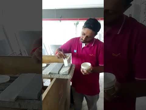 Applying sample of Gripstone on stone @Gripstone2207 @themanishboss