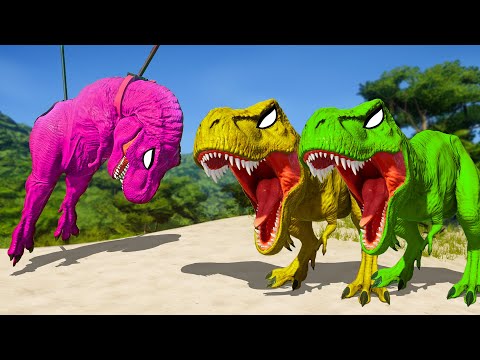 Tyrannosaurus Rex Color Pack vs Team Spinosaurus, ADULT ANKYLOSAURUS - Jurassic World Evolution