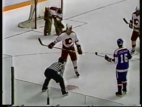 Winnipeg Jets at Calgary Flames 1986 Playoffs clip (VHS rip)