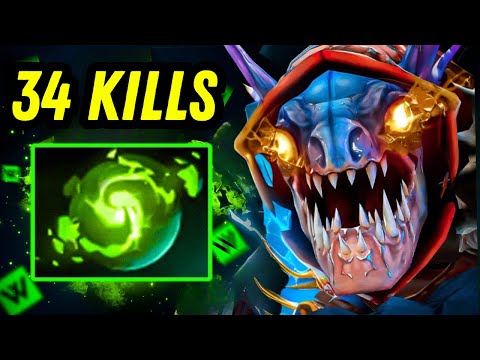 +43 Permanent Agility Stacks🔥Slark 34Kills Bloodthorn + Refresher Orb Builds Dota 2