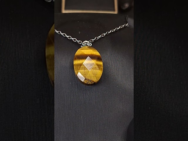 تعليقة حجر عين النمر طبيعي قص مترش