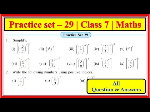 Practice set 29 class 7th Maths | Indces | Maharashtra state board