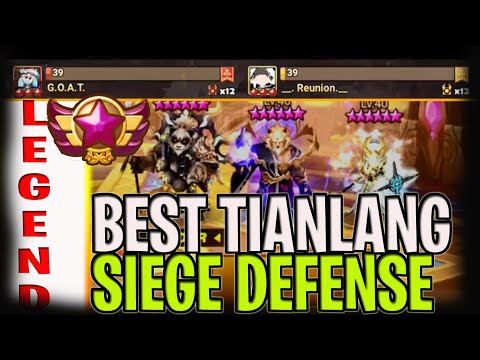 [LEGEND SIEGE] HITTING BEST TIANLANG SIEGE BATTLE DEFENSE VS GOAT AND REUNION - Summoners War