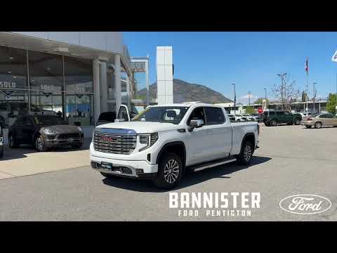 2022 GMC Sierra 1500 Crew Cab Standard Box 4-Wheel Drive Denali in White for sale at Bannister Ford Penticton in Penticton, BC